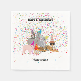 Guardanapo De Papel Animais em festas - Animais na Festa de aniversári