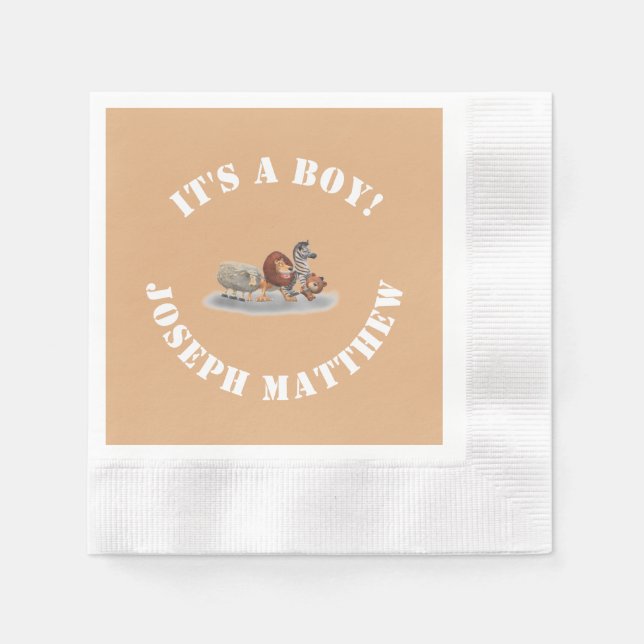 Guardanapo De Papel Animais Enchidos Cujos Animais Foram Considerados (Frente)