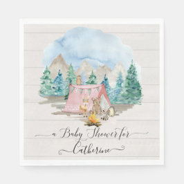 Guardanapo De Papel Animais Florestais Veados Ursos Chá de fraldas Flo