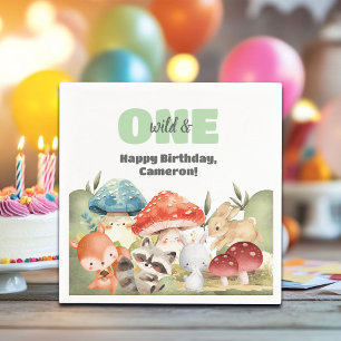 Guardanapo De Papel Animais Fofos da Floresta Aniversário de 1 ano
