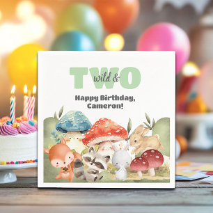 Guardanapo De Papel Animais Fofos da Floresta Aniversário de 2 Anos