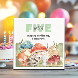 Guardanapo De Papel Animais Fofos da Floresta Aniversário de 5 anos