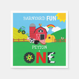Guardanapo De Papel Animais primeiros aniversarios Da Fazenda Barnyard