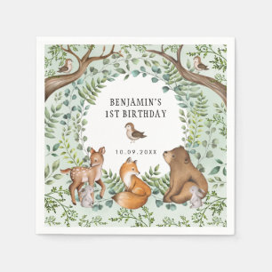 Guardanapo De Papel Animais Selvagens Selvagens De Florestas Whimsical