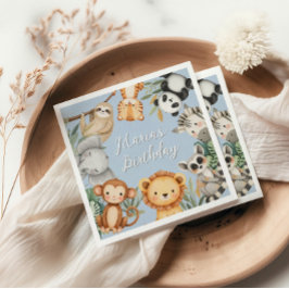 Guardanapo De Papel Animais Selvagens Tropicais de Pastel, Uma Selva S