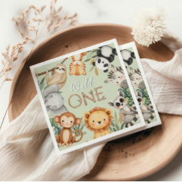 Guardanapo De Papel Animais Selvagens Tropicais de Pastel, Uma Selva S