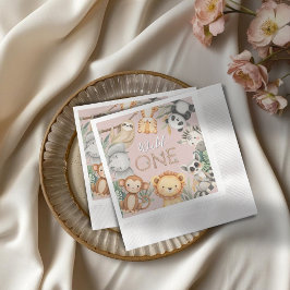 Guardanapo De Papel Animais Selvagens Tropicais de Pastel, Uma Selva S