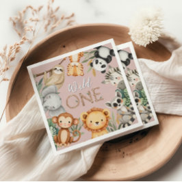 Guardanapo De Papel Animais Selvagens Tropicais de Pastel, Uma Selva S