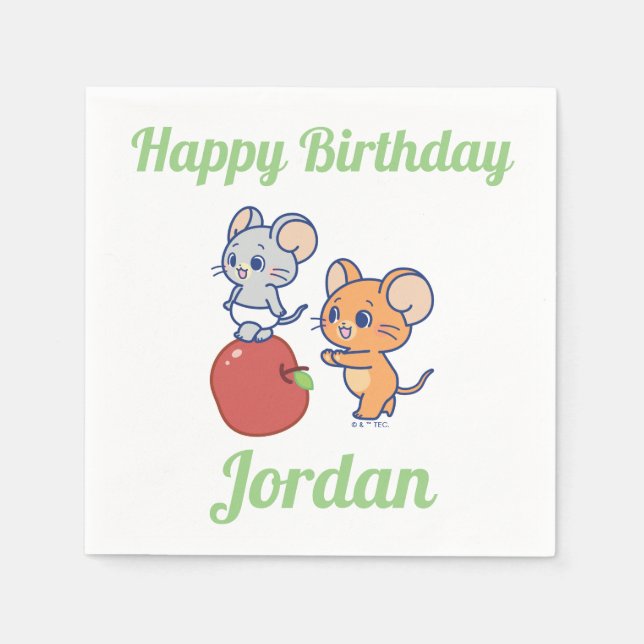 Guardanapo De Papel Anime Tuffy e Jerry Apple Rolling (Frente)