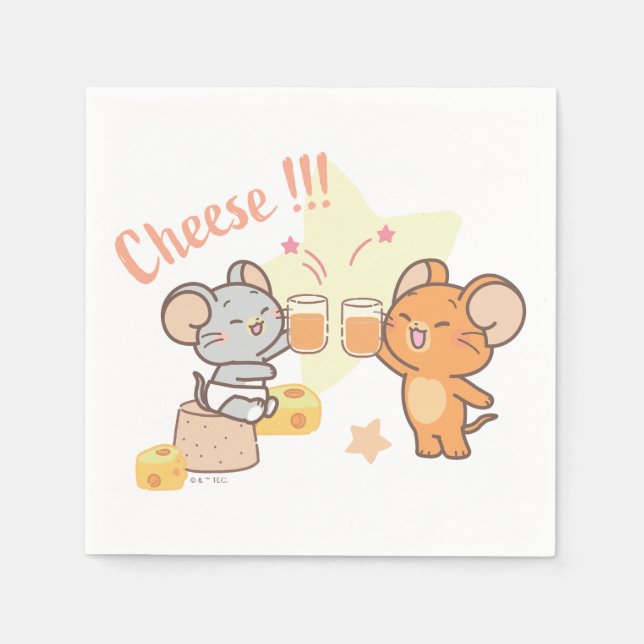 Guardanapo De Papel Anime Tuffy e Jerry Cheers para Queijo (Frente)