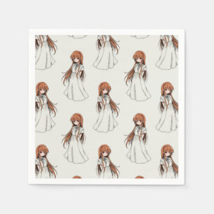 Guardanapo De Papel Anime Weeb Girl Manga Pattern Design