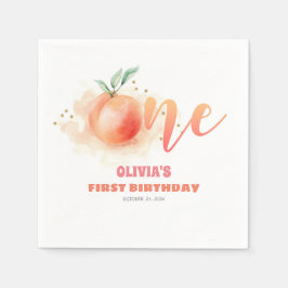 Guardanapo De Papel Aniversário 1 Fruta de Pêssego Bonito