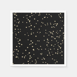 Guardanapo De Papel Aniversário Adulto Brilho Preto Dourado
