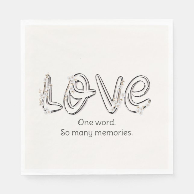 Guardanapo De Papel Aniversário Almond Blossom Texto de Amor (Frente)