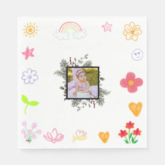 Guardanapo De Papel Aniversário Amarelo e Roxo Nápoles para Crianças