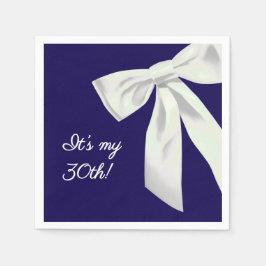 Guardanapo De Papel Aniversário azul Elegante do Marinho com Arco Bran