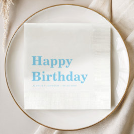 Guardanapo De Papel Aniversário Azul Minimalista Moderno