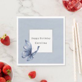 Guardanapo De Papel Aniversário Borboleta Azul