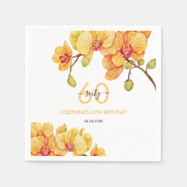 Guardanapo De Papel Aniversário Botânico da Flor Orquídea Amarela