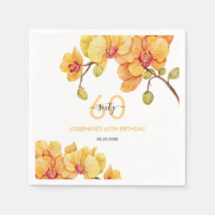 Guardanapo De Papel Aniversário Botânico da Flor Orquídea Amarela