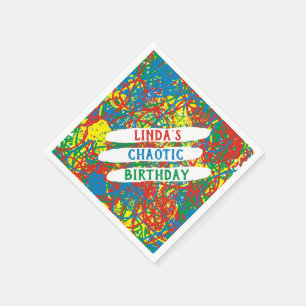 Guardanapo De Papel Aniversário Caótico Vermelho Azul Verde Amarelo