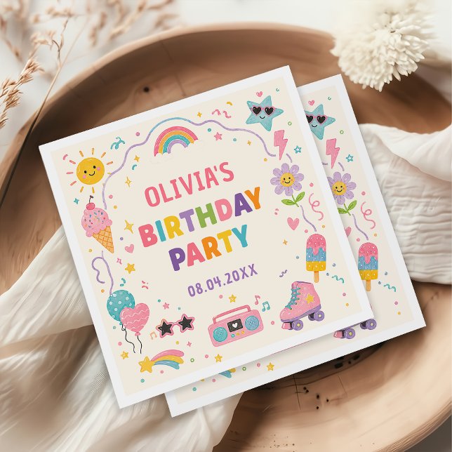 Guardanapo De Papel Aniversário Colorido Divertido Aniversário (Criador carregado)