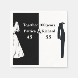 Guardanapo De Papel Aniversário Conjunto de Celebração Dupla 100 Anos