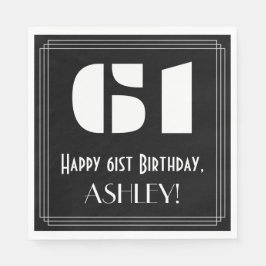 Guardanapo De Papel Aniversário da 61ruas: Arte Deco Inspirou "61" + N