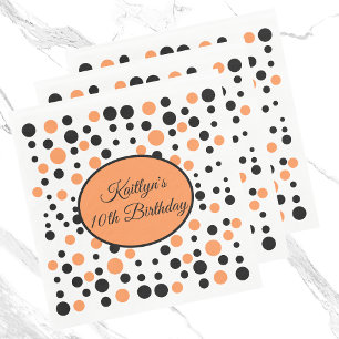 Guardanapo De Papel Aniversário da Bolinhas Laranja