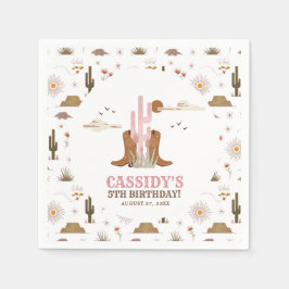 Guardanapo De Papel Aniversário da Cowgirl Ocidental selvagem do Oeste