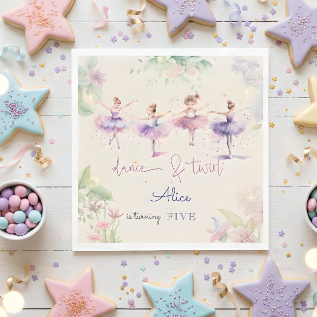 Guardanapo De Papel Aniversário da Dança e da Bailerina da Água (Criador carregado)