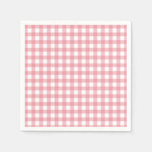 Guardanapo De Papel Aniversário da fazenda Gingham rosa