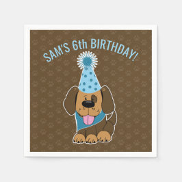 Guardanapo De Papel Aniversário da Festa da Pata do Cachorrinho Marrom