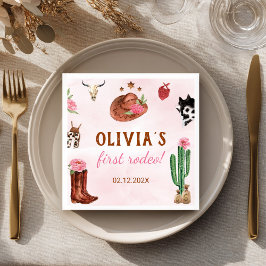Guardanapo De Papel Aniversário da Garota Rodeo Ocidental