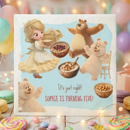 Guardanapo De Papel Aniversário da Goldilocks