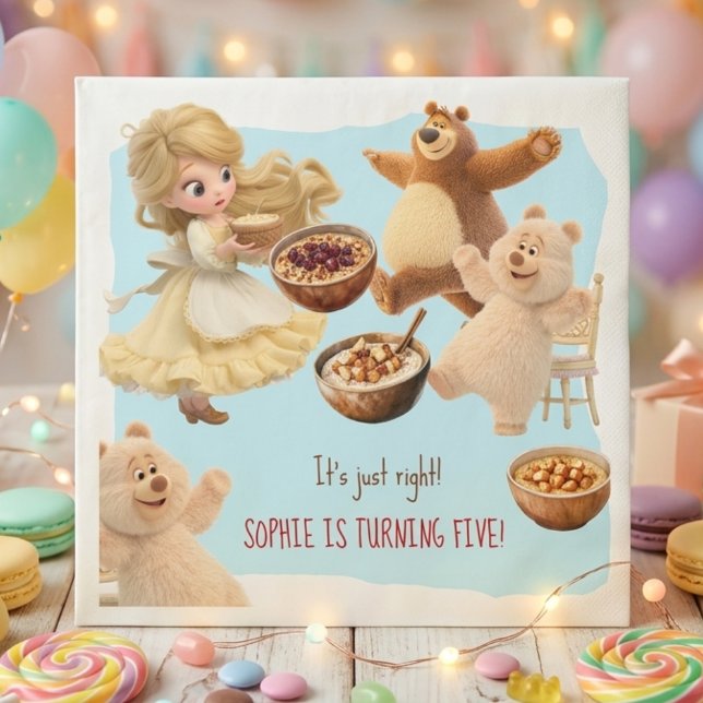 Guardanapo De Papel Aniversário da Goldilocks (Criador carregado)