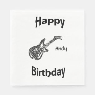 Guardanapo De Papel Aniversário da guitarra elétrica