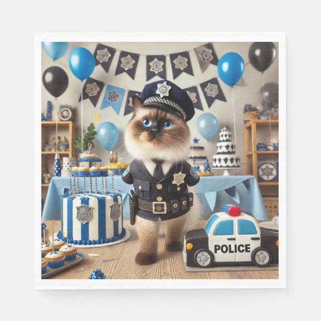 Guardanapo De Papel Aniversário da Polícia (Frente)