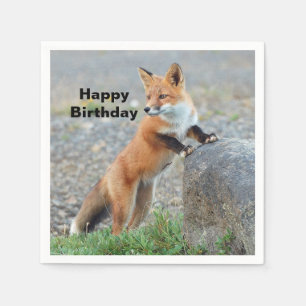 Guardanapo De Papel Aniversário da Raposa Vermelha Permanente