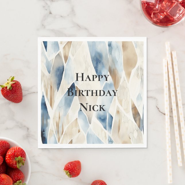 Guardanapo De Papel Aniversário da Serenidade do Oceano Azul (Insitu)