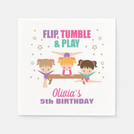 Guardanapo De Papel Aniversário da Turquesa Púrpura Rosa