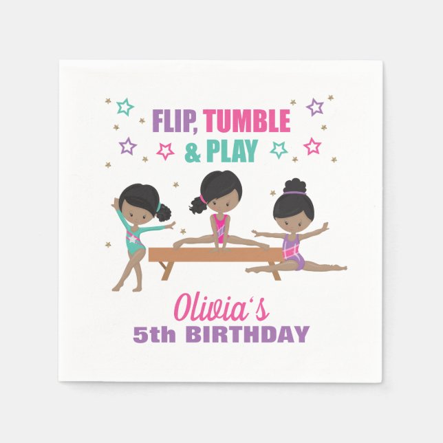 Guardanapo De Papel Aniversário da Turquesa Púrpura Rosa (Frente)