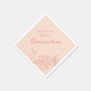 Guardanapo De Papel Aniversário das flores do ouro do rosa do rosa de