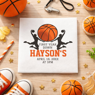 Guardanapo De Papel Aniversário de 1º Ano de Basquetebol First Year Do