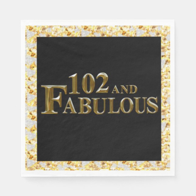 Guardanapo De Papel Aniversário de 102 anos (Frente)