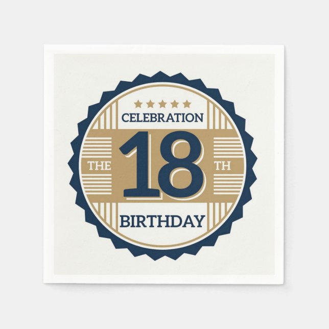 Guardanapo De Papel Aniversário de 18 anos (Frente)