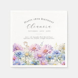 Guardanapo De Papel Aniversário de 18 anos Flor de Nascimento de Setem
