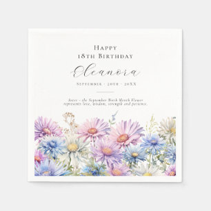 Guardanapo De Papel Aniversário de 18 anos Flor de Nascimento de Setem