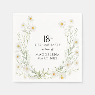 Guardanapo De Papel Aniversário de 18 anos Flor do mês de nascimento d