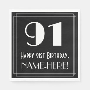 Guardanapo De Papel Aniversário De 1910 ~ Deco De Arte Inspirou "91",